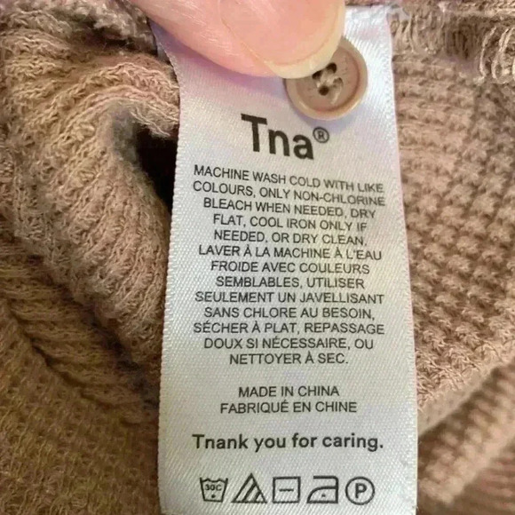 TNA Light  Brown Waffle Knit Sweater, Size XS - Picture 4 of 4